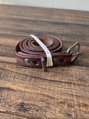 Vintage Hand Tooled Leather Belt, 28”